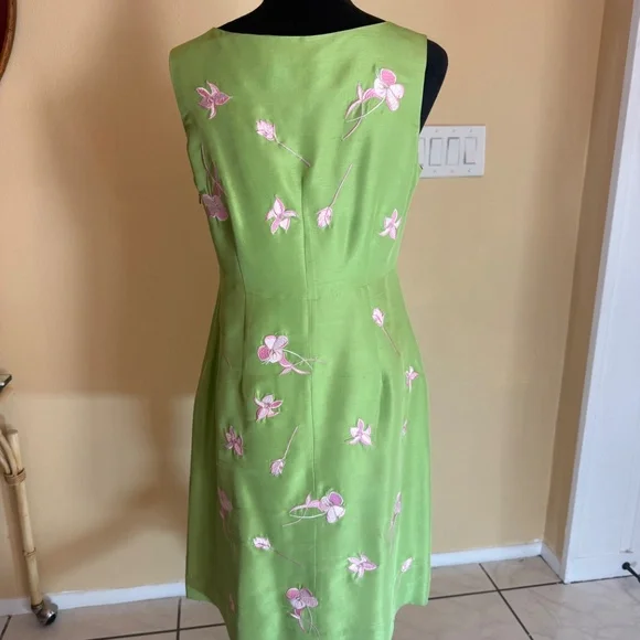 TIBI HYLAND EMBROIDERED SILK SHEATH - Picture 3 of 10